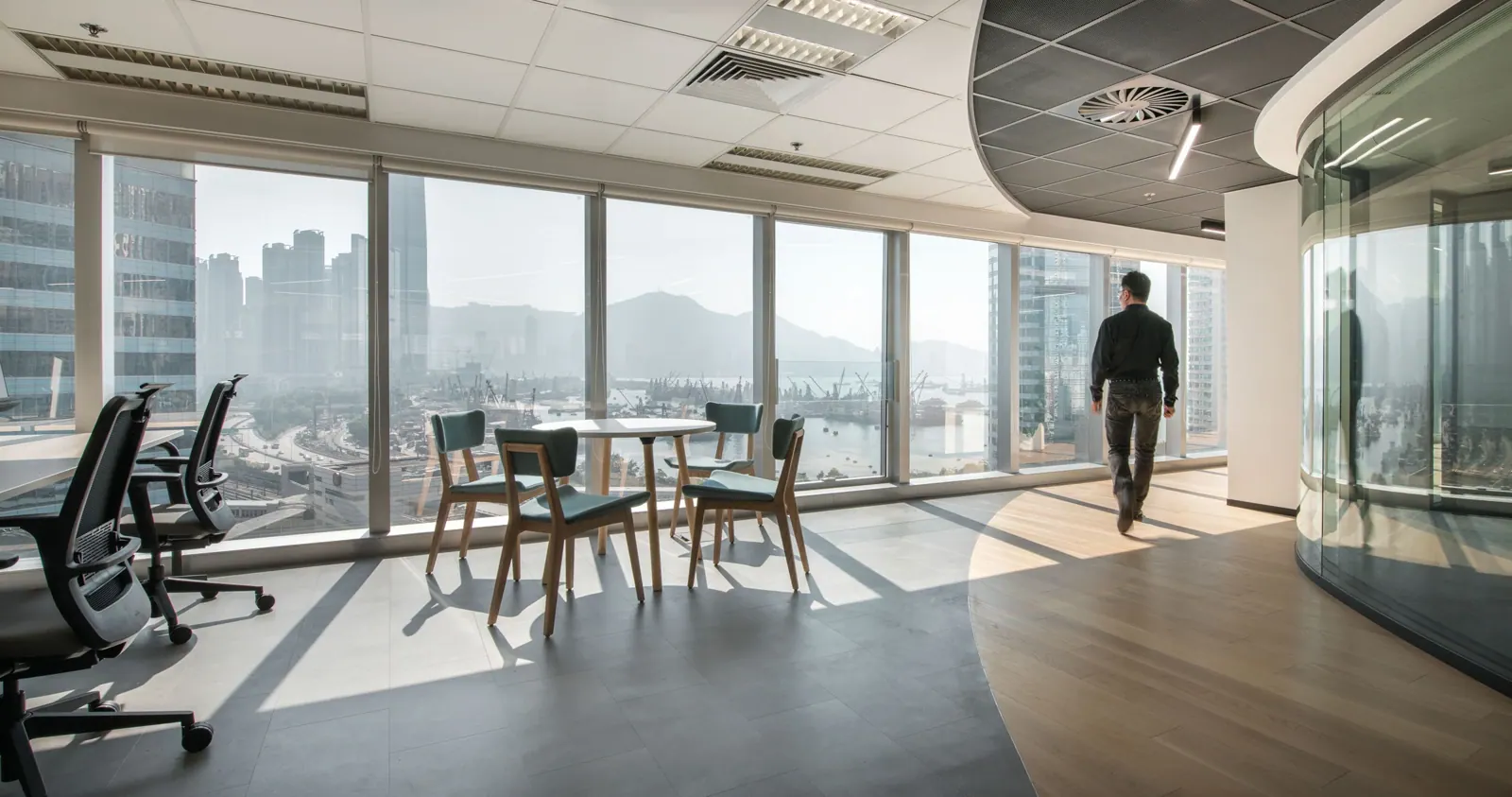 HSBC Collaborative Workplace — Window-side lounge